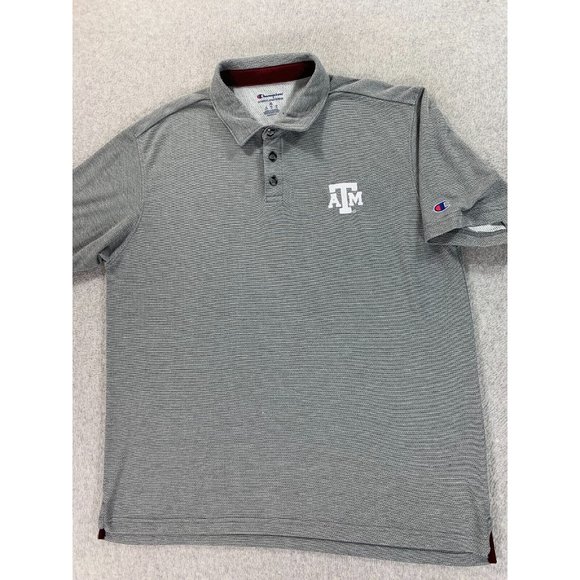 Texas A&M Aggies Champion Short Sleeve Polo Shirt (Men's XL) Gray - Picture 1 of 11